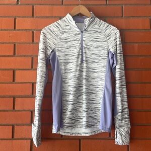 PATAGONIA Women's Purple Gray 1/4 Zip Running Pullover Top Size XS